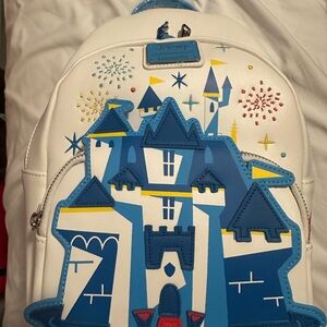 Loungefly Disneyland Blue and White Castle Backpack